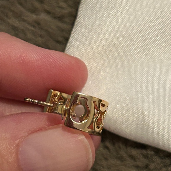 Coach Gold Huggie Hoop Earrings - Picture 5 of 10